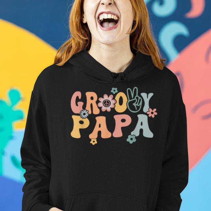 Groovy Papa Retro Dad Matching Family 1St Birthday Party Women Hoodie Gifts for Her