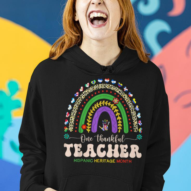 Groovy Rainbow Hispanic Heritage Month Teacher Latina Women Hoodie Gifts for Her