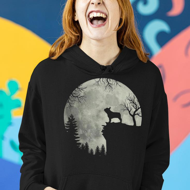 Halloween Dog Frenchie Frenchie Dog Moon Howl In Forest Women Hoodie Gifts for Her
