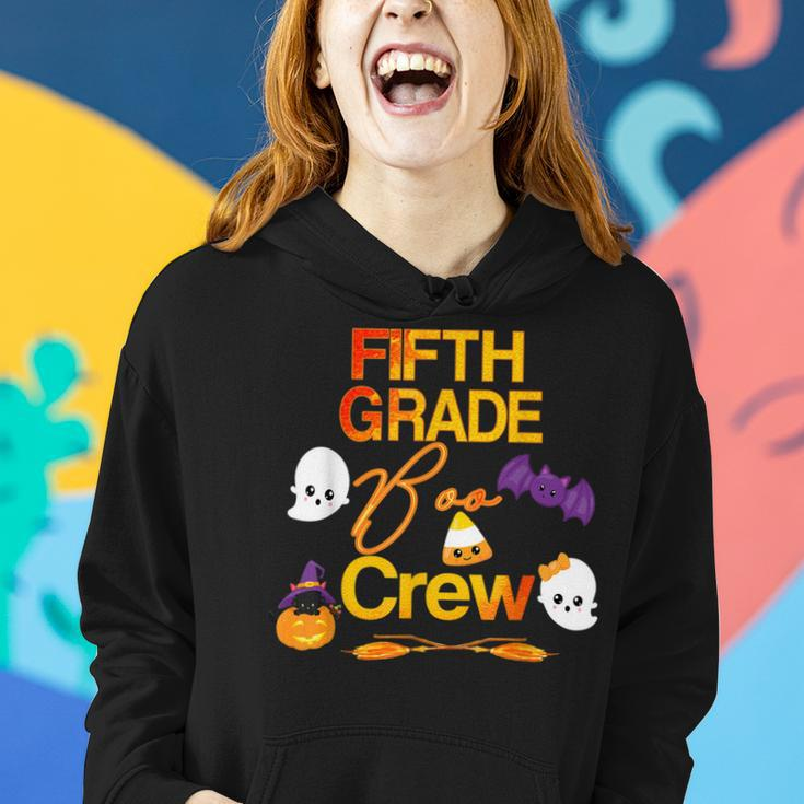 Halloween Fifth Grade Cute Boo Crew Teacher Student Retro Halloween Women Hoodie Gifts for Her