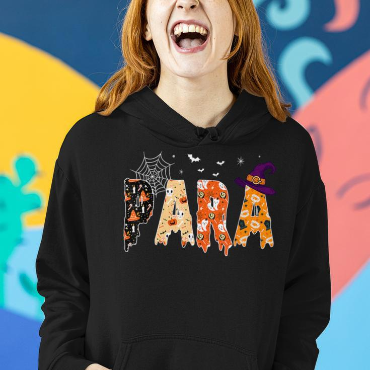 Halloween Para Spooky Paraprofessional Cute Ghost Teacher Women Hoodie Gifts for Her