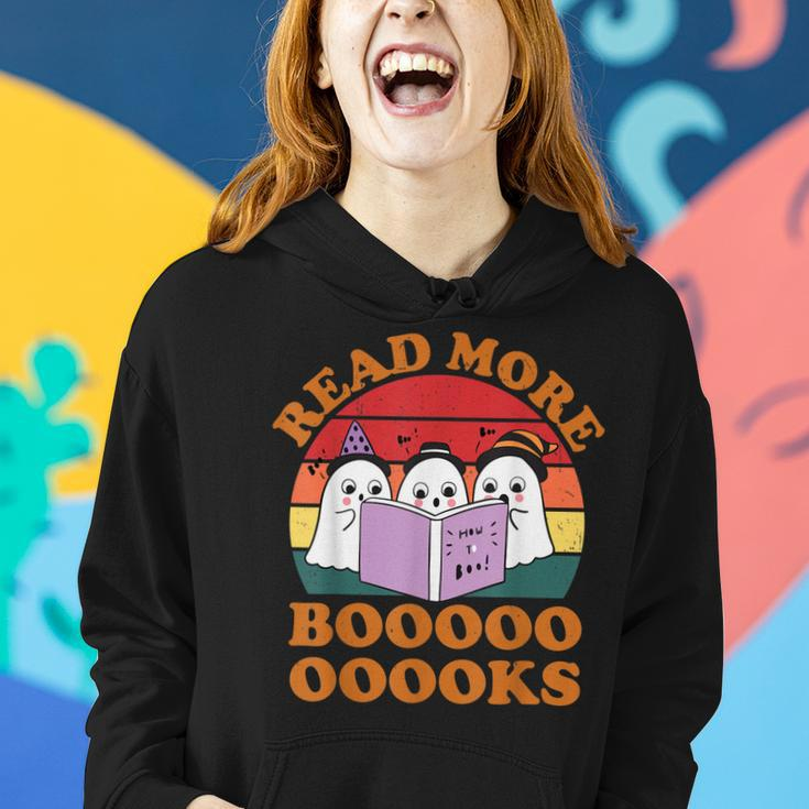 Halloween Read More Books Cute Boo Read A Book Teacher Women Hoodie Gifts for Her