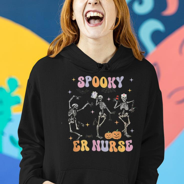 Halloween Spooky Er Nurse Skeleton Emergency Department Women Hoodie Gifts for Her
