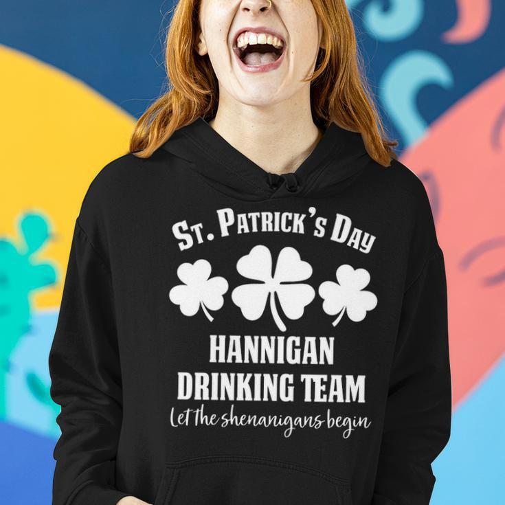 Hannigan Name Gift Drinking Team Hannigan Let The Shenanigans Begin Women Hoodie Gifts for Her