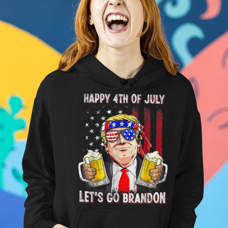 Happy 4Th Of July Lets Go Beer Brandon Trump Beer America Women Hoodie Gifts for Her
