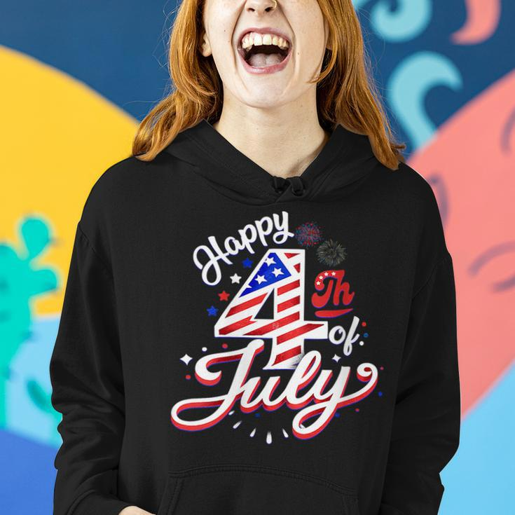 Happy 4Th Of July Patriotic American Us Flag 4Th Of July Gift For Womens Women Hoodie Gifts for Her