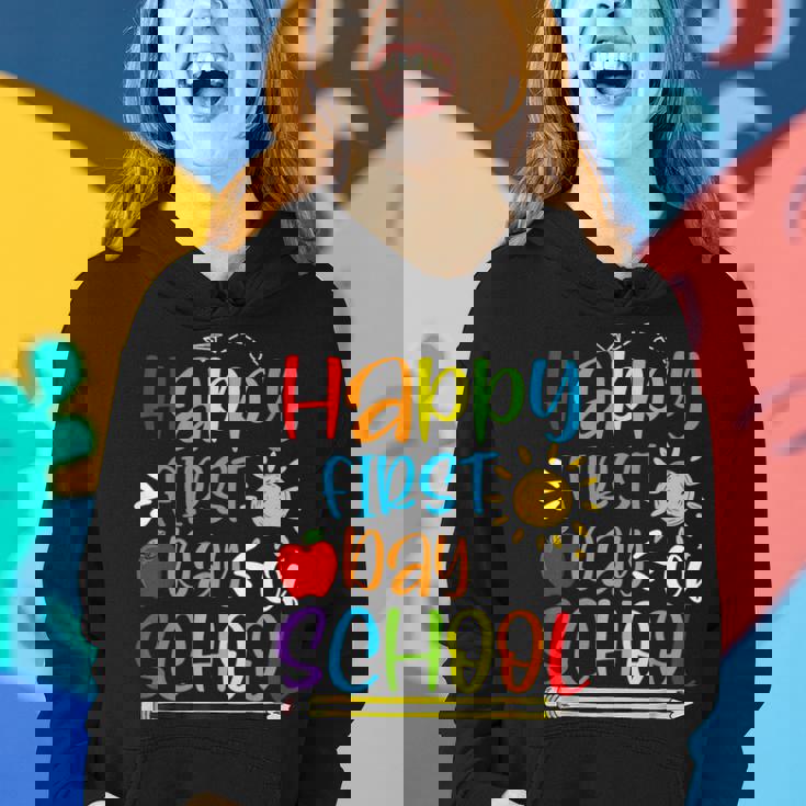 Happy First Day Of School Teacher Back To School Boys Girls Women Hoodie Gifts for Her