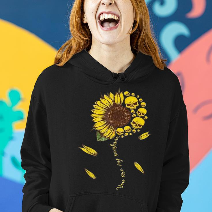 Horror Skulls Yellow Sunflower You Are My Sunshine Sunflower Women Hoodie Gifts for Her