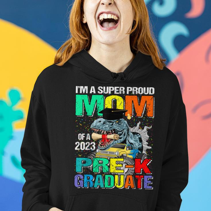 Im A Super Proud Mom Of A 2023 Prek Graduate Dinosaur Women Hoodie Gifts for Her