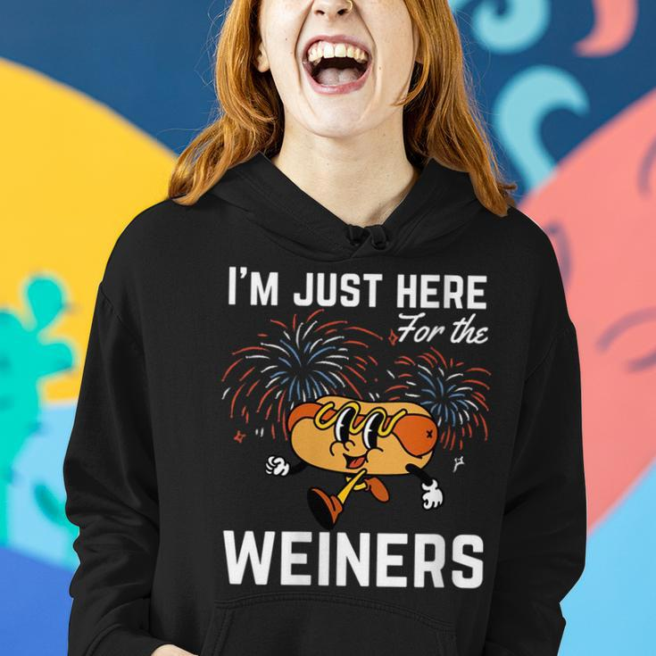 Im Just Here For The Weiners Funny 4Th Of July Patriotic Gift For Womens Women Hoodie Gifts for Her