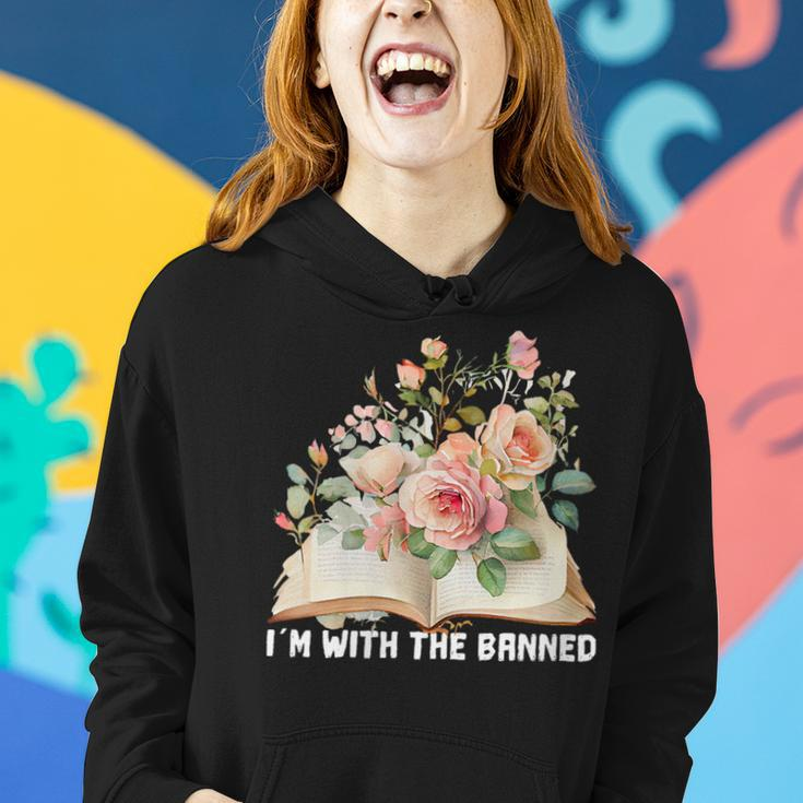 Im With The Banned Books I Read Banned Books Lovers Women Hoodie Gifts for Her