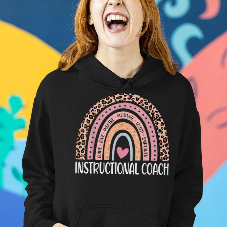 Instructional Coach Rainbow Leopard 1St Day Of School Women Hoodie Gifts for Her