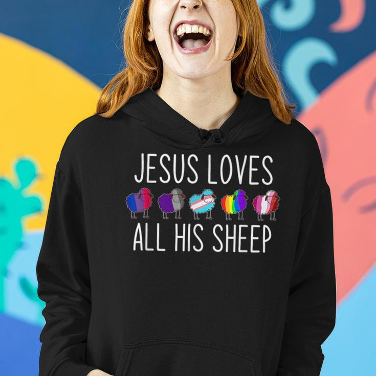 Jesus Loves All His Sheep Lgbt Christian Jesus LGBT Funny Gifts Women Hoodie Gifts for Her