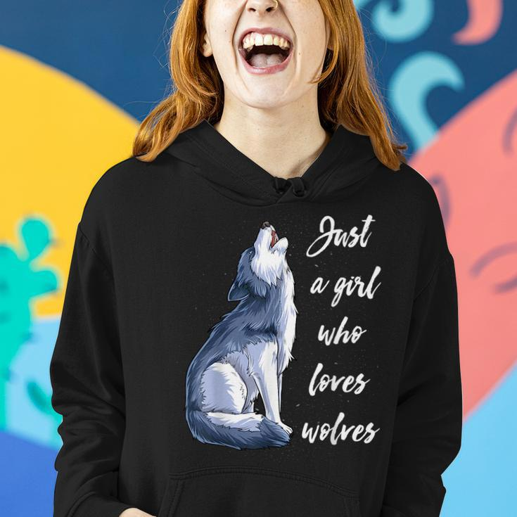 Just A Girl Who Loves Wolves Funny Women Wolf Lover Gifts Gifts For Wolf Lovers Funny Gifts Women Hoodie Gifts for Her