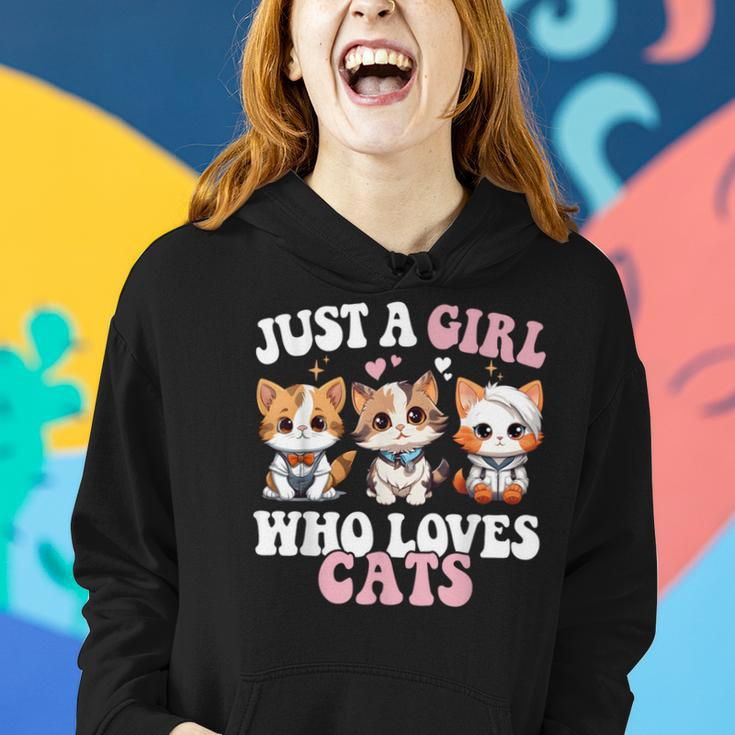 Just A Girl Who Loves Cats Cute Cat Lover Women Hoodie Gifts for Her