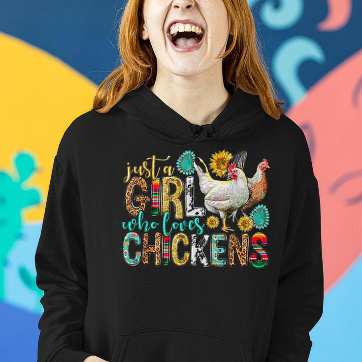 Just A Girl Who Loves Chickens Farm Lover Cute Chicken Buffs Women Hoodie Gifts for Her