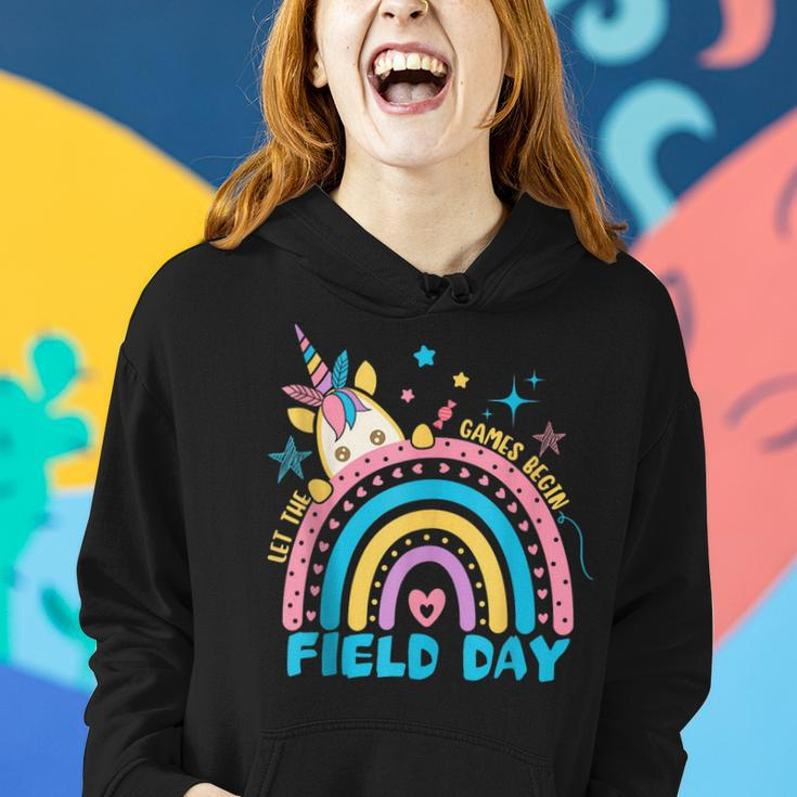 Let The Games Begin Field Day Cute Unicorn Rainbow Women Hoodie Gifts for Her