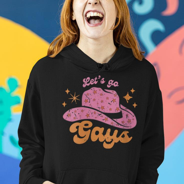 Lets Go Gays Lgbt Pride Cowboy Hat Retro Gay Rights Ally Women Hoodie Gifts for Her