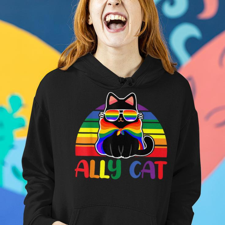 Lgbt Ally Cat Be Kind Gay Rainbow Funny Lgbtq Flag Gay Pride Women Hoodie Gifts for Her