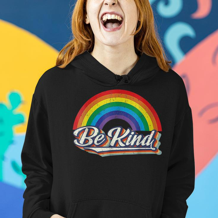 Lgbtq Ally Be Kind Gay Pride Lgbt Rainbow Flag Retro Women Hoodie Gifts for Her