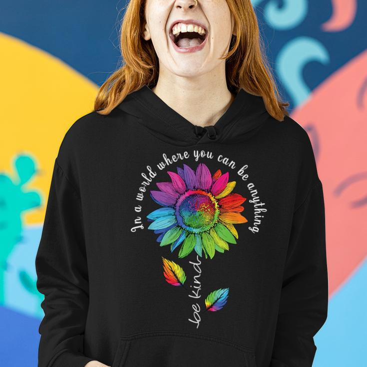 Lgbtq Rainbow Sunflower World Flower Pride Be Equality Kind Women Hoodie Gifts for Her