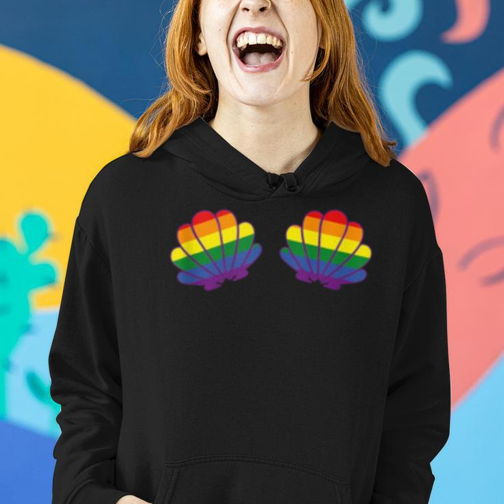 Lgtbq Pride Gay Lesbian Rainbow Flag Mermaid Shell Bra Women Hoodie Gifts for Her