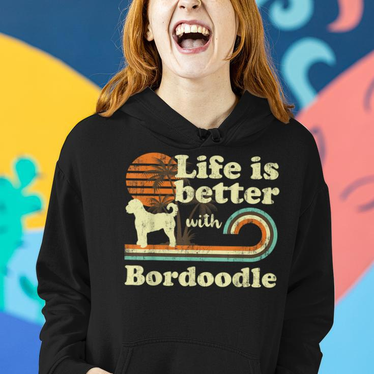 Life Better Bordoodle Vintage Dog Mom Dad Women Hoodie Gifts for Her