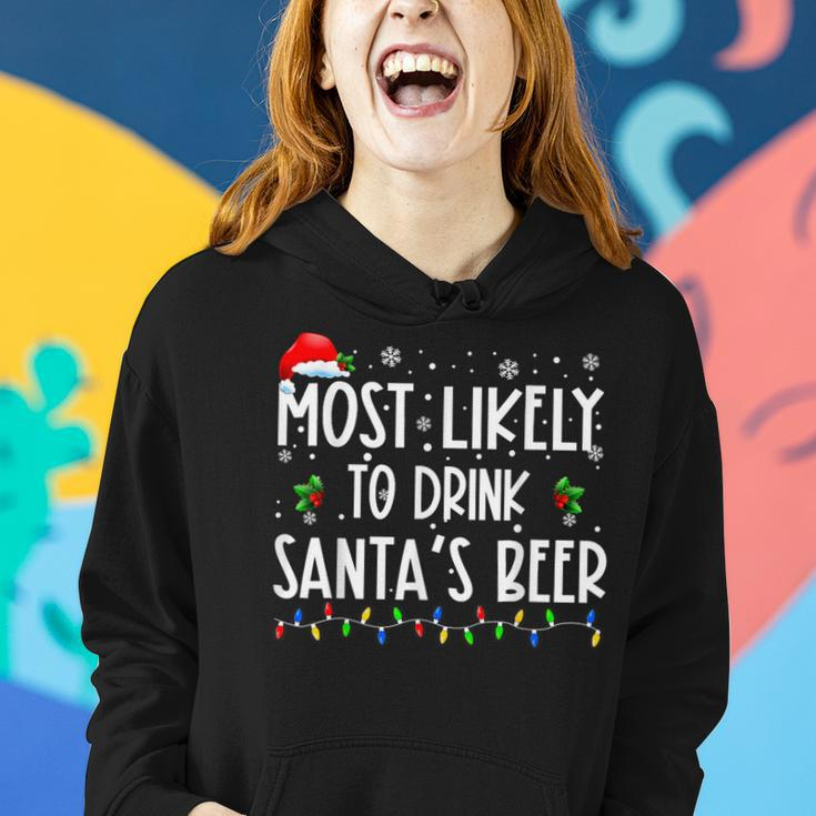 Most Likely To Drink Santa's Beer Christmas Women Hoodie Gifts for Her