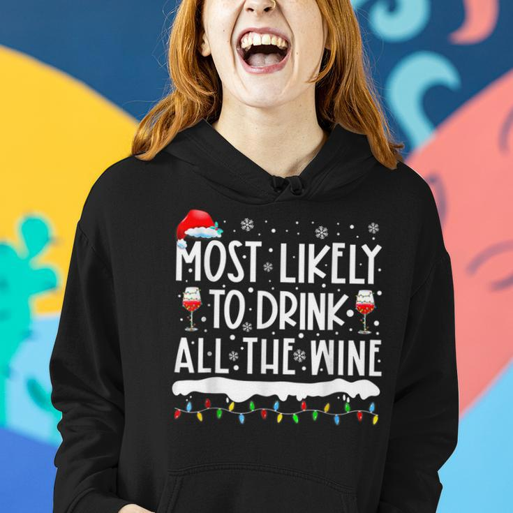 Most Likely To Drink All The Wine Family Matching Men Women Hoodie Gifts for Her