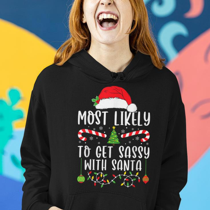 Most Likely To Get Sassy With Santa Christmas Matching Women Hoodie Gifts for Her