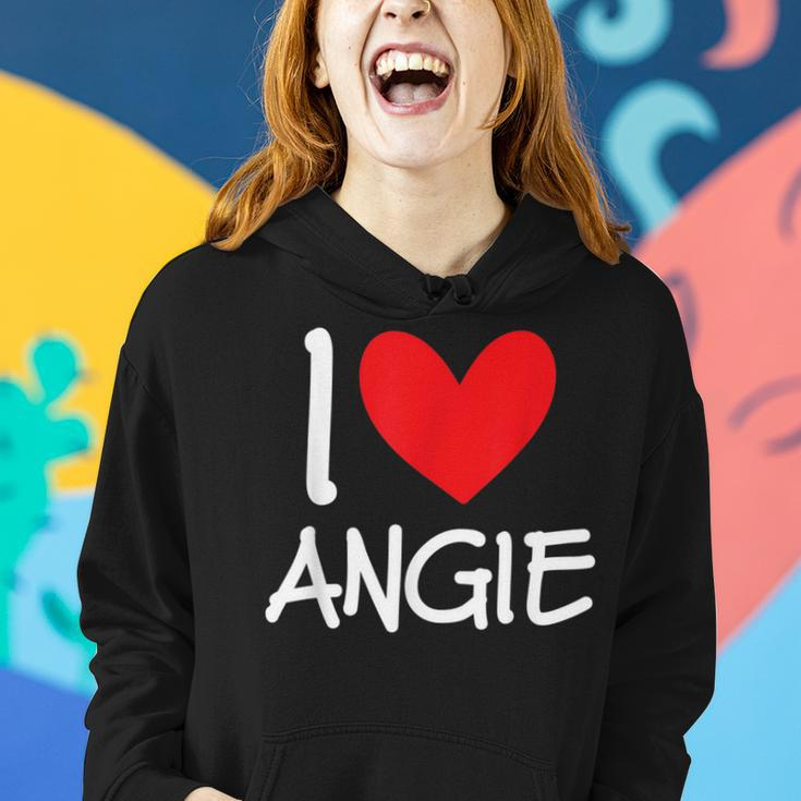 I Love Angie Name Personalized Girl Woman Bff Friend Heart Women Hoodie Gifts for Her