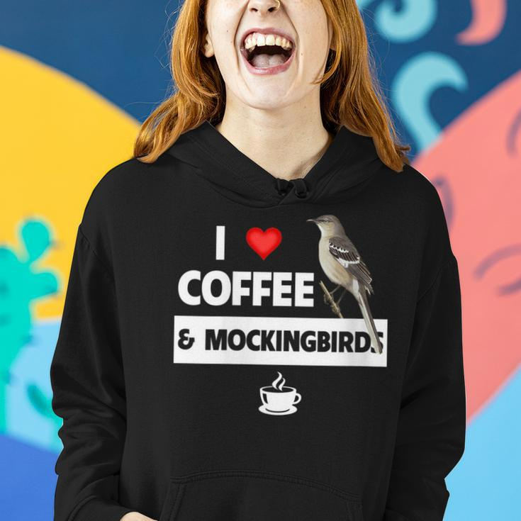I Love Coffee And Northern Mockingbird Arkansas State Bird Women Hoodie Gifts for Her