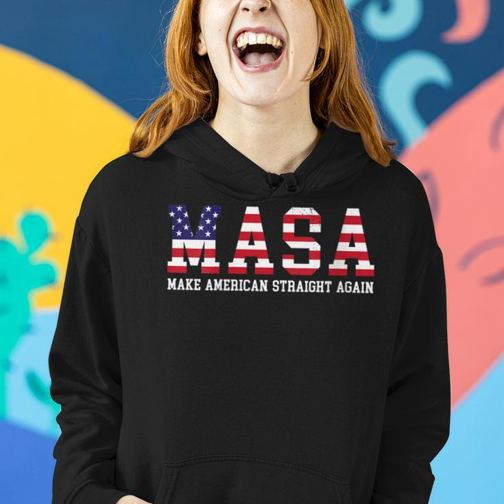 Make America Straight Again Masa Political Funny Sarcastic Women Hoodie Gifts for Her