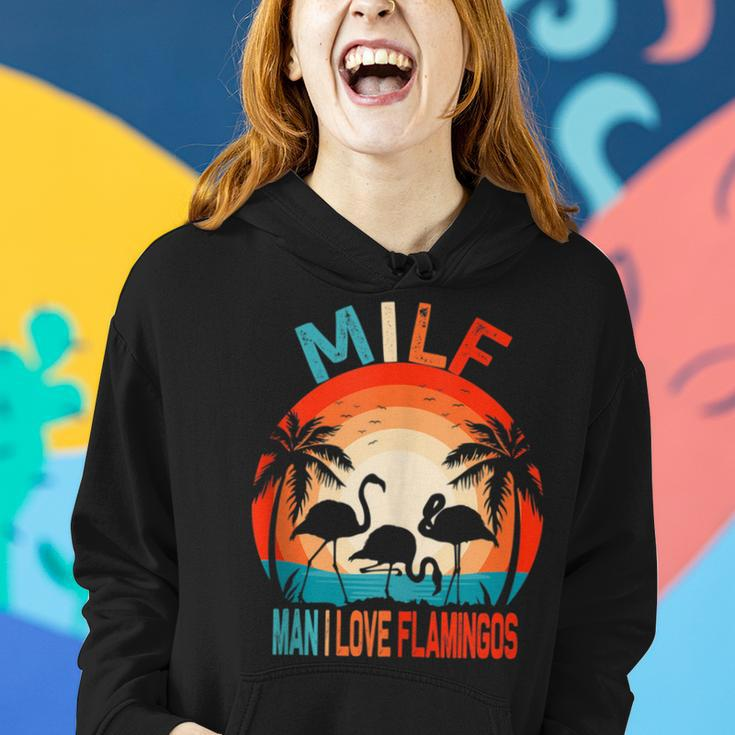 Man I Love Flamingos Funny MILF Retro Vintage Humor Humor Funny Gifts Women Hoodie Gifts for Her