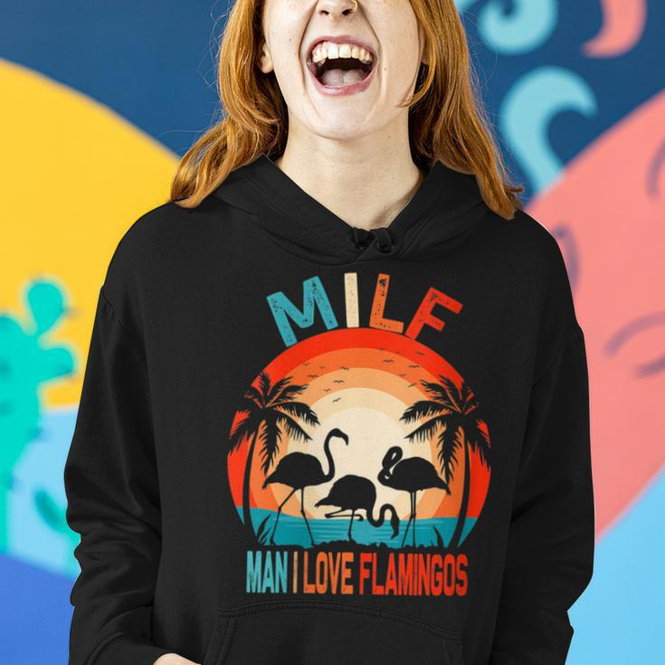 Man I Love Flamingos Funny MILF Retro Vintage Humor Humor Funny Gifts Women Hoodie Gifts for Her