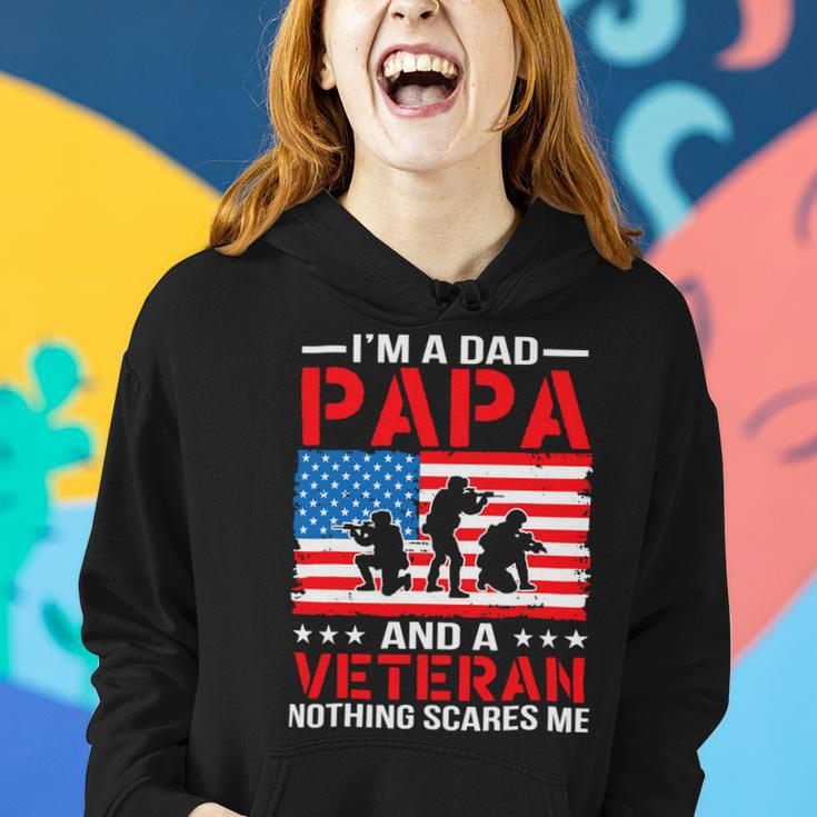 Mens Im A Dad Papa And A Veteran For Dad Fathers Day Grandpa 22 Women Hoodie Gifts for Her