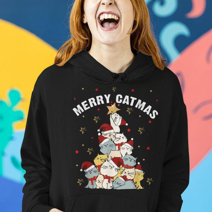 Merry Catmas Cat Mountain Christmas Tree Not Ugly Sweater Women Hoodie Gifts for Her