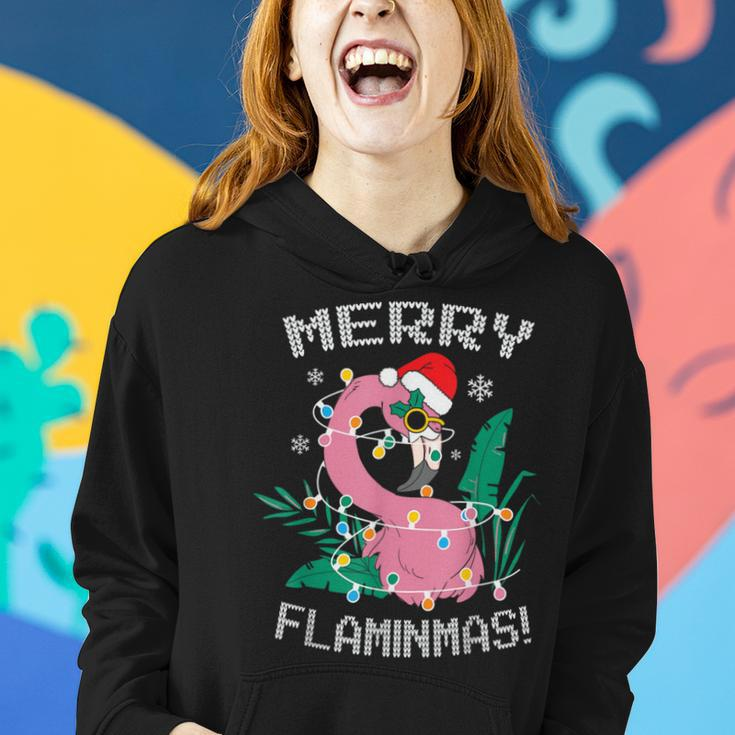 Merry Flaminmas Flamingo Lover Christmas Holiday Season Women Hoodie Gifts for Her