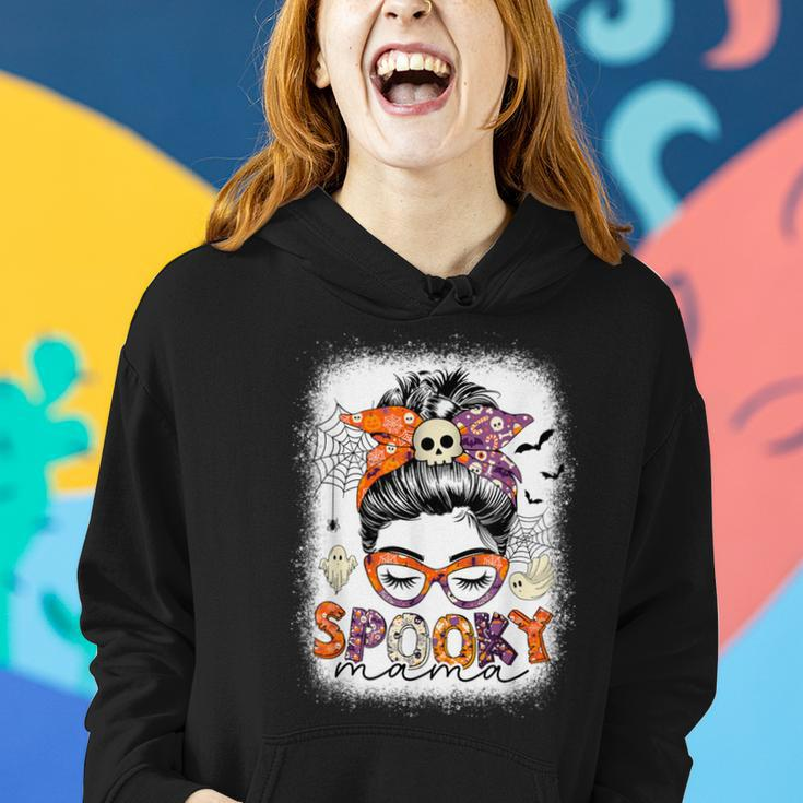 Messy Bun Spooky Mama Halloween Costume Women Hoodie Gifts for Her