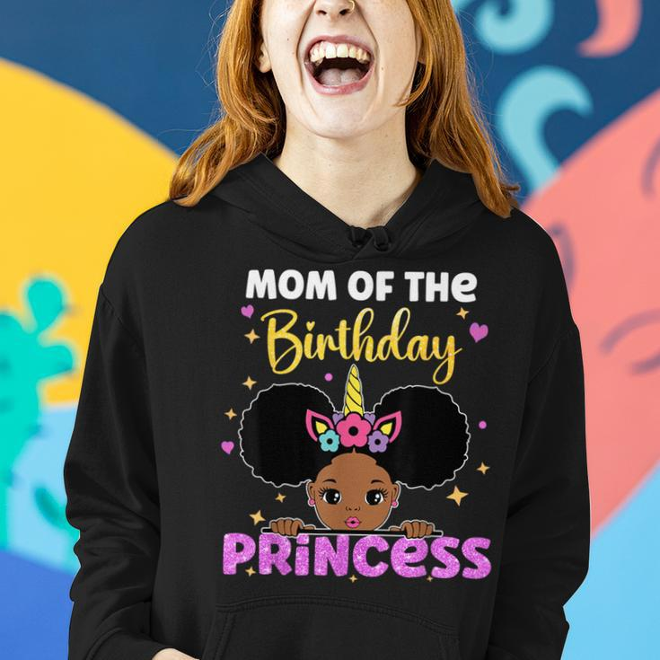 Mom Of The Birthday Princess Melanin Afro Unicorn Cute Women Hoodie Gifts for Her