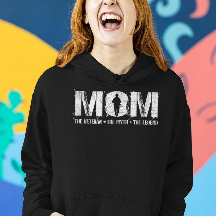 Mom The Veteran The Myth The Legend Military Women Hoodie Gifts for Her