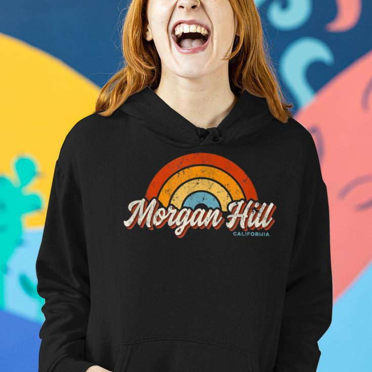 Morgan Hill California Ca Vintage Rainbow Retro 70S Women Hoodie Gifts for Her