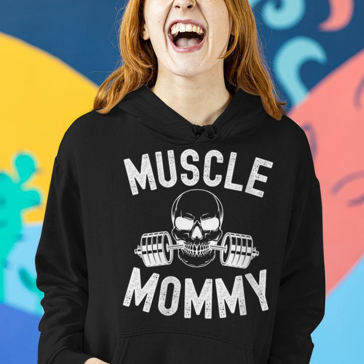 Muscle Mommy Weightlifter Mom Cool Skull Gym Mother Workout Women Hoodie Gifts for Her