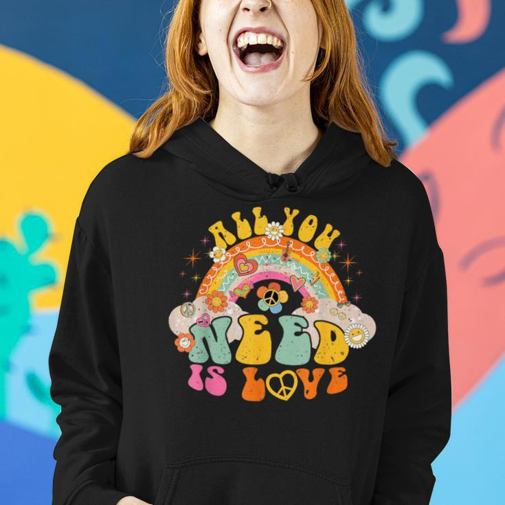 You Need Is Love Rainbow International Day Of Peace 60S 70S Women Hoodie Gifts for Her