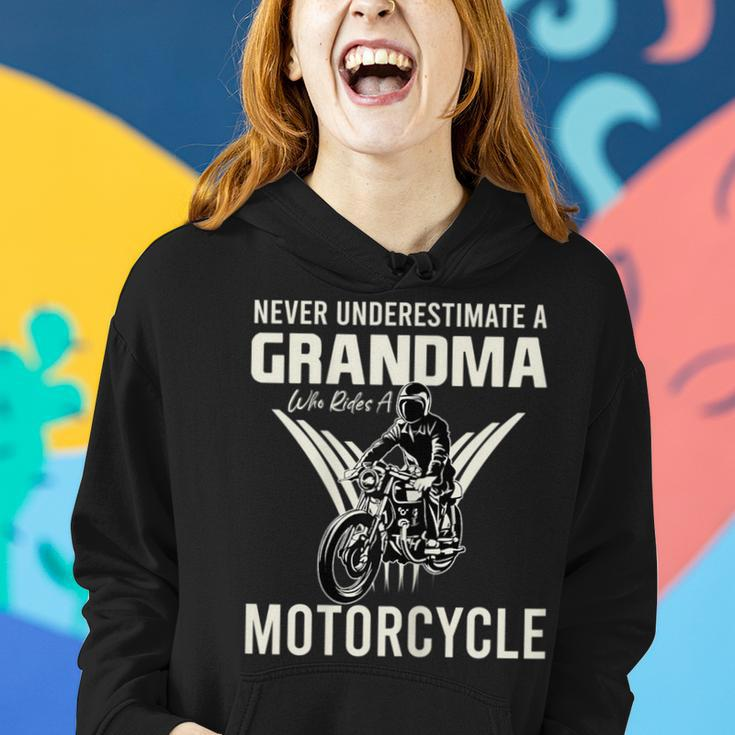 Never Underestimate A Grandma Who Rides A Motorcycle Gift For Womens Women Hoodie Gifts for Her