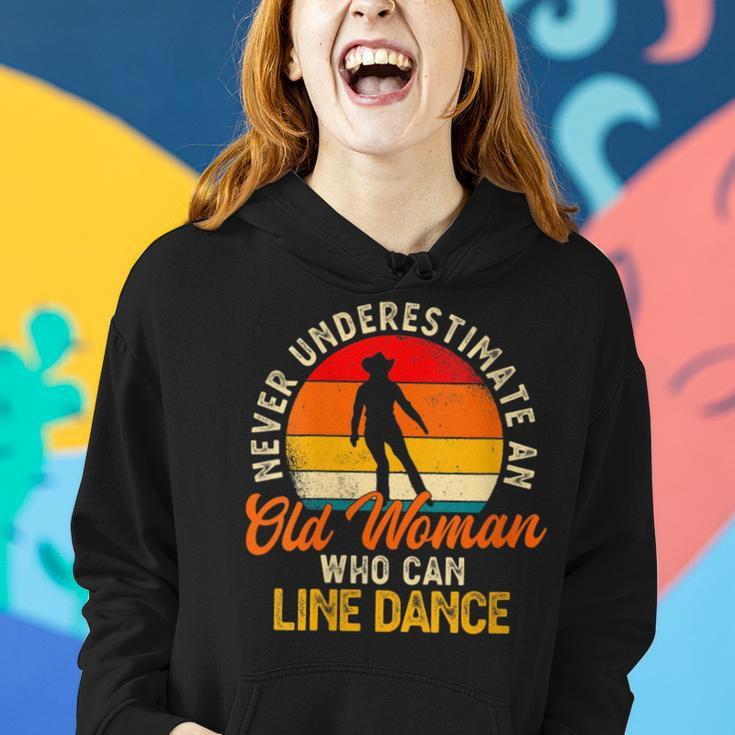 Never Underestimate An Old Woman Who Can Line Dance Gift For Womens Women Hoodie Gifts for Her