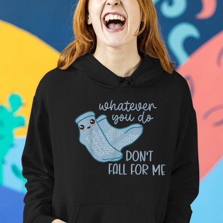 Non Slip Socks Dont Fall For Me Funny Pct Cna Nurse Women Hoodie Gifts for Her