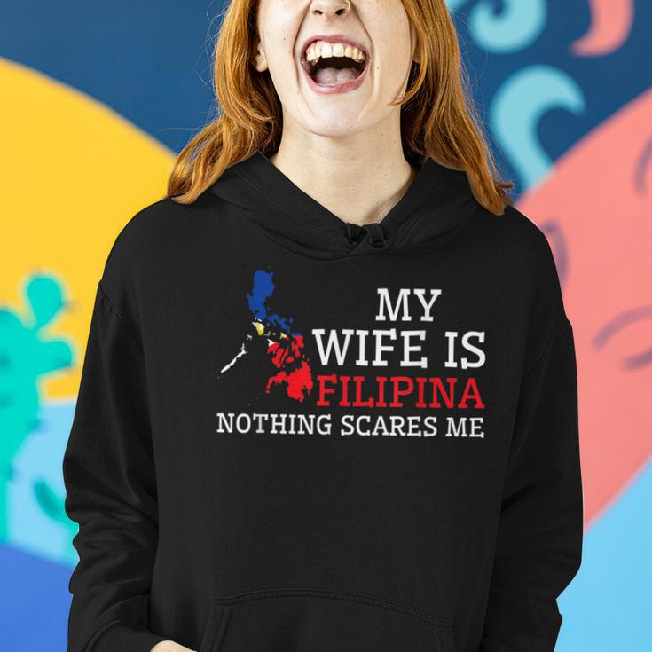 Nothing Scares Me My Wife Is Filipina Husband Philippines Women Hoodie Gifts for Her
