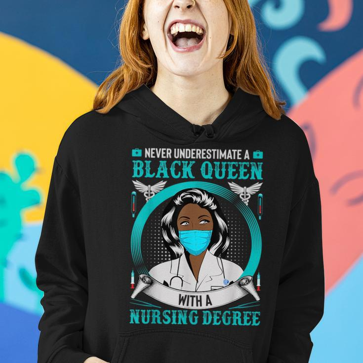 Nurse Never Underestimate A Black Queen With Nursing Degree Black Queen Funny Gifts Women Hoodie Gifts for Her