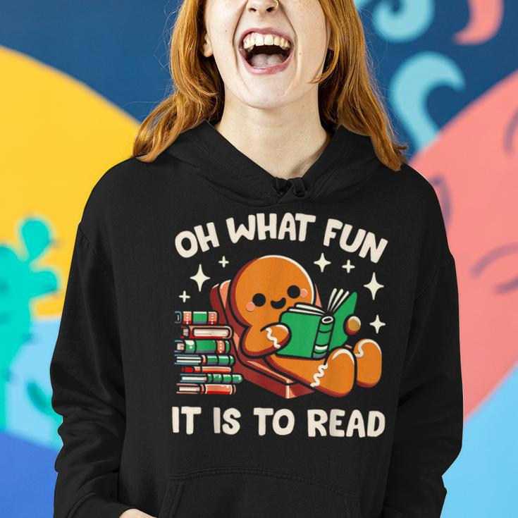 Oh What Fun It Is To Read Christmas Teacher Librarian Books Women Hoodie Gifts for Her